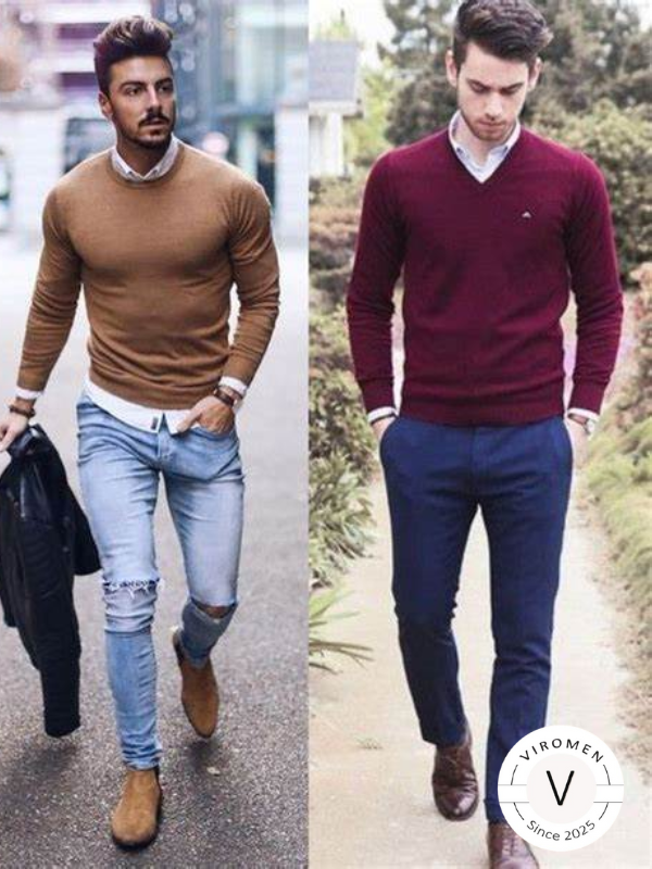 áo sweater phối với quần
